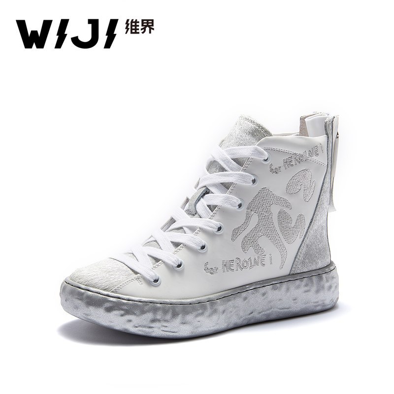 WIJI2019春季新款时尚休闲时装靴个性青春潮流气质魅力女鞋舒适女 黑色（图片待更新） 35