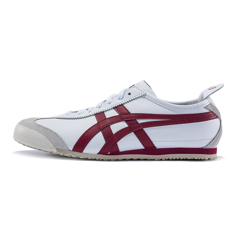 OnitsukaTiger/鬼冢虎皮质休闲鞋小白鞋男MEXICO66D4J2L-01 白色/酒红色 39.5
