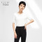 爱居兔春季女装2019白色V领中袖修身针织衫 漂白（09） 165/88A