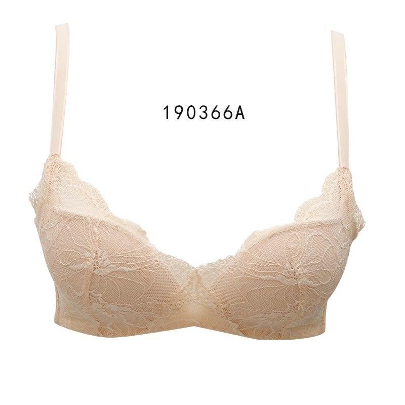 歌瑞尔甜美蕾丝性感小胸聚拢内衣舒适无钢圈少女文胸罩190366A A75 肤色