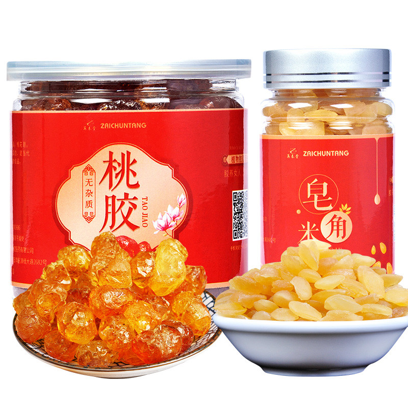 再春堂桃胶250g*1瓶+皂角米100g*1瓶组合