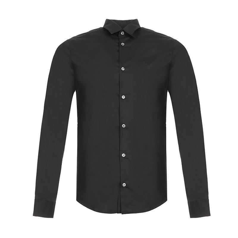 EMPORIO ARMANI EA 阿玛尼 男士混纺长袖衬衫 8N1C09 1N06Z 0999-黑色 S