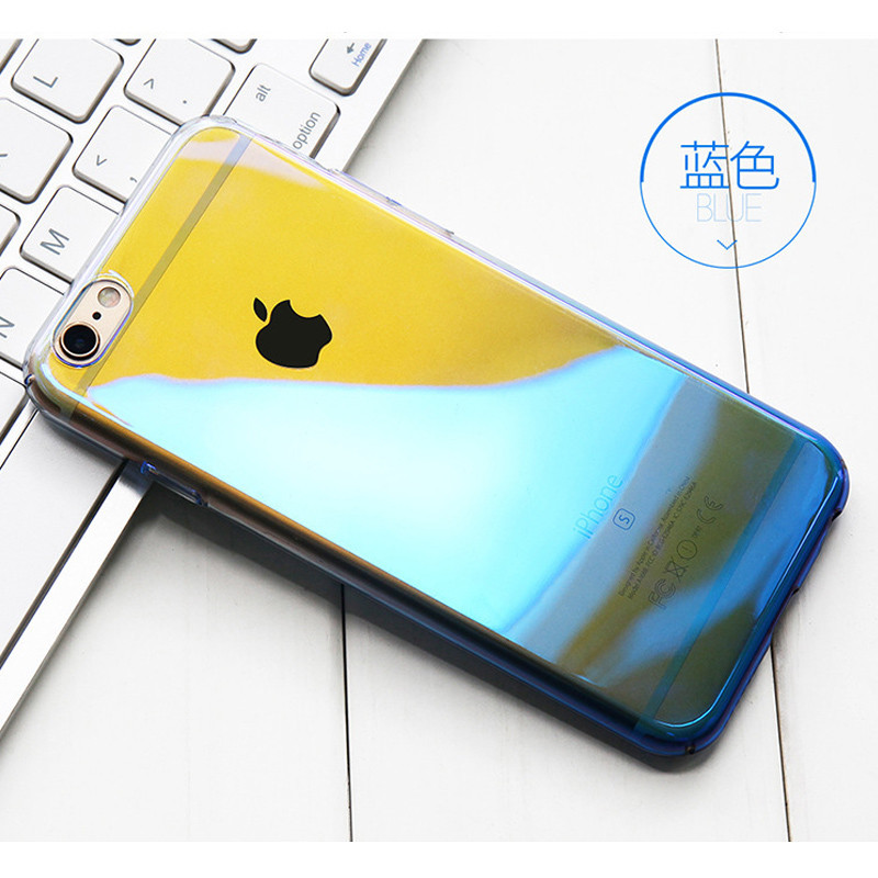 苹果6p系列卡通壳 流光壳-蓝色