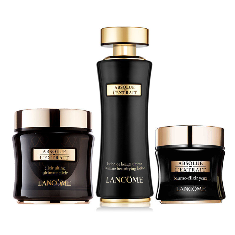 兰蔻(LANCOME)黑金臻宠护肤套装（黑金面霜50ml+黑金美容液150ml+黑金眼霜15ml）提亮肤色