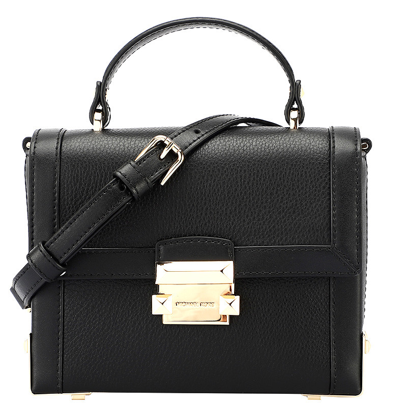 MICHAEL KORS 迈克·科尔斯 MK 斜挎包 女包 JAYNE系列皮质女士手提单肩斜挎包 黑色