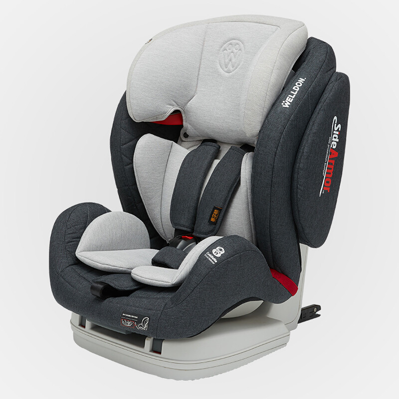 【苏宁自营】惠尔顿（welldon）汽车儿童安全座椅ISOFIX接口全能盔宝TT（9个月-12岁） 深空灰-指挥家