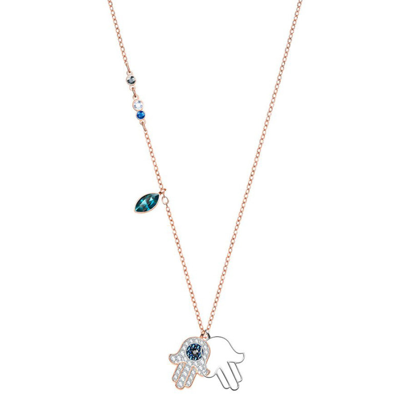 SWAROVSKI/施华洛世奇新款哈姆萨之手项链锁骨链 人造水晶 送恋人5396882 玫瑰金色