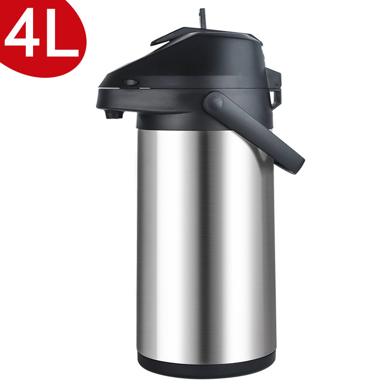 天喜(TIANXI)气压式保温壶 304不锈钢压力壶家用热水壶开水瓶不锈钢内胆按压暖壶大容量保温瓶 4L