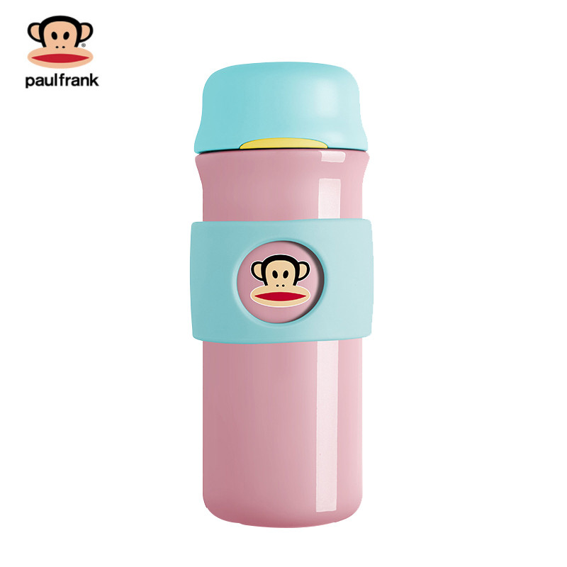大嘴猴（PaulFrank）PFD001保温杯 男女士便携商务车载水杯真空不锈钢茶杯400ML 粉色