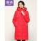 冰洁羽绒服女长款修身显瘦女士时尚冬装外套J80143042 165/88A 枫叶红1142