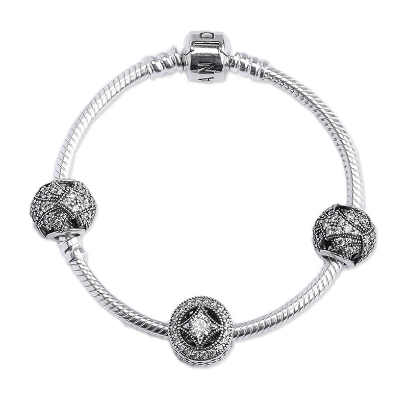 Pandora潘多拉成品手镯 复古东方之扇系列 925银时尚串珠成品手链 PZ-030 17cm