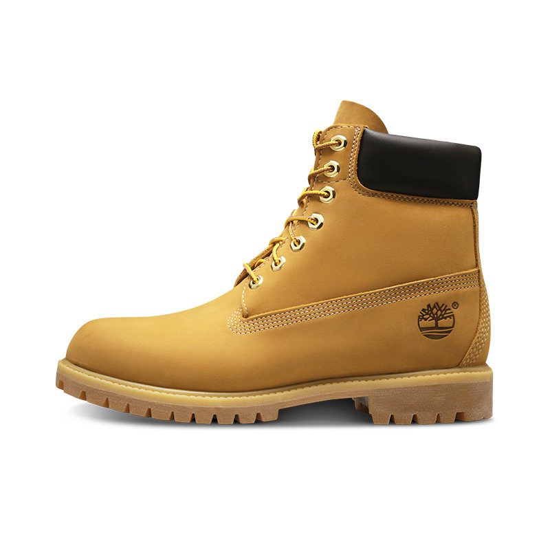 【明星款】添柏岚(Timberland)户外踢不烂男鞋防水经典大黄靴徒步鞋10061 经典款小麦色 9/43