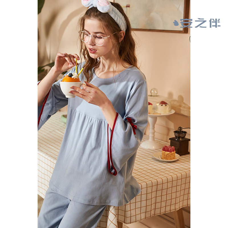 安之伴家居服套装83K7253 S 牛仔兰