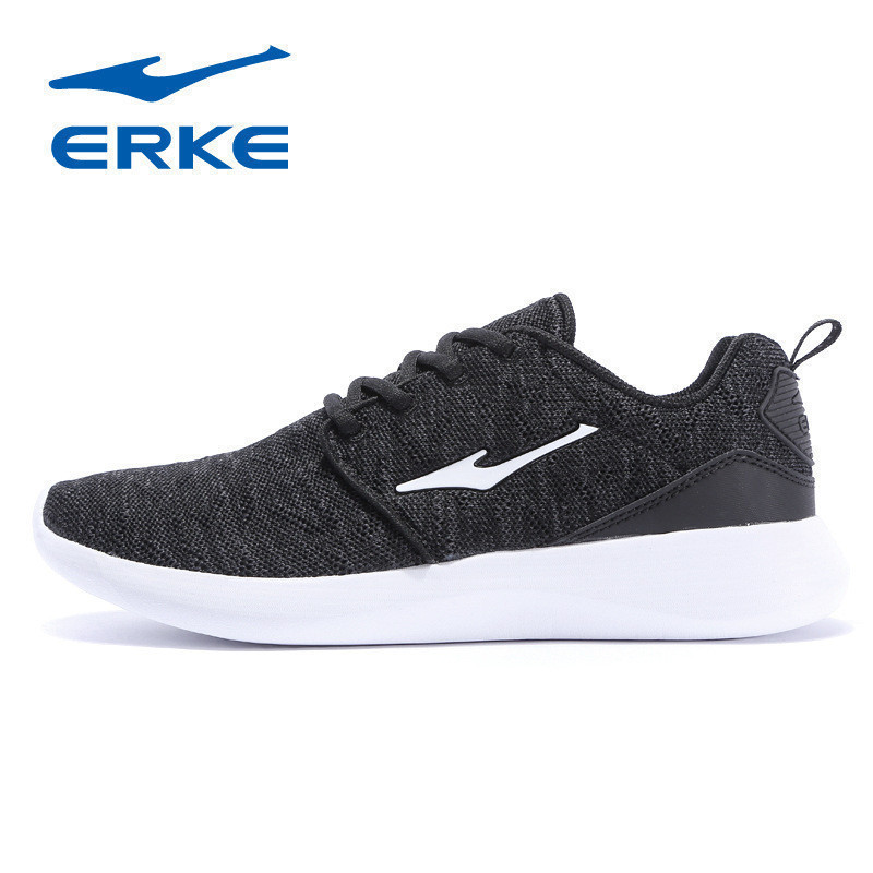 鸿星尔克（ERKE）男运动鞋子男子休闲运动鞋子防滑耐磨男跑步鞋跑鞋 正黑 39