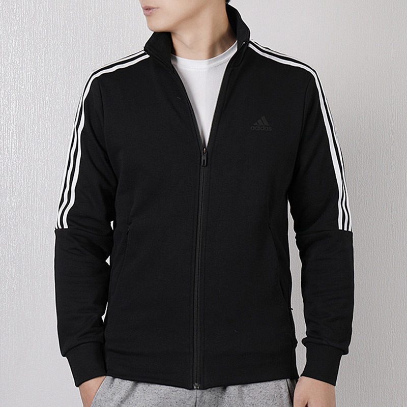 阿迪达斯运动服2019春季男子休闲针织上衣立领夹克外套-DW4598 L DW4598