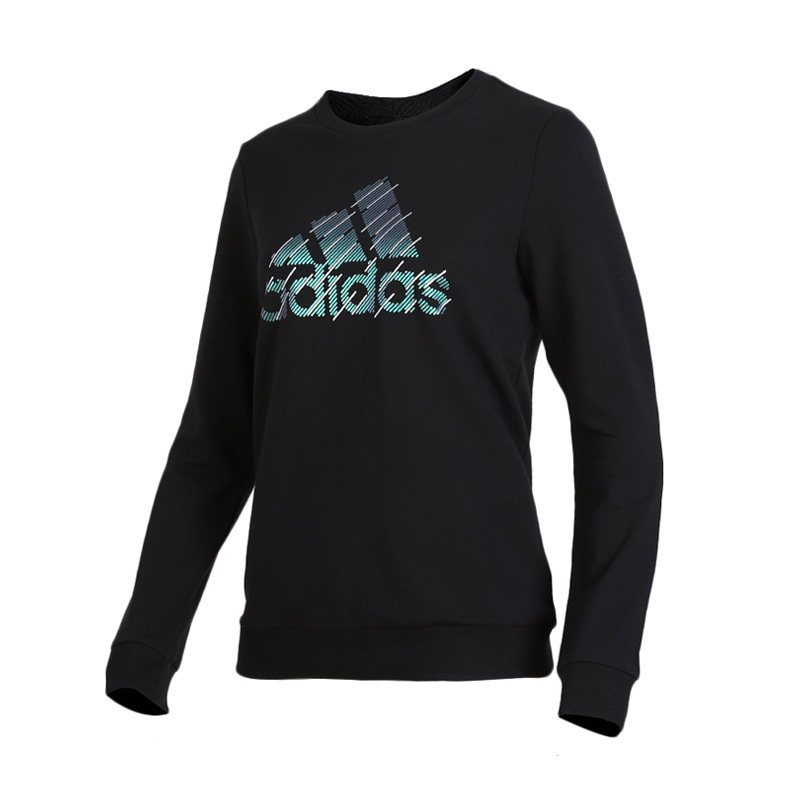 阿迪达斯女装上衣2019秋冬新款圆领运动休闲针织卫衣套头衫DT2381 L DT2381