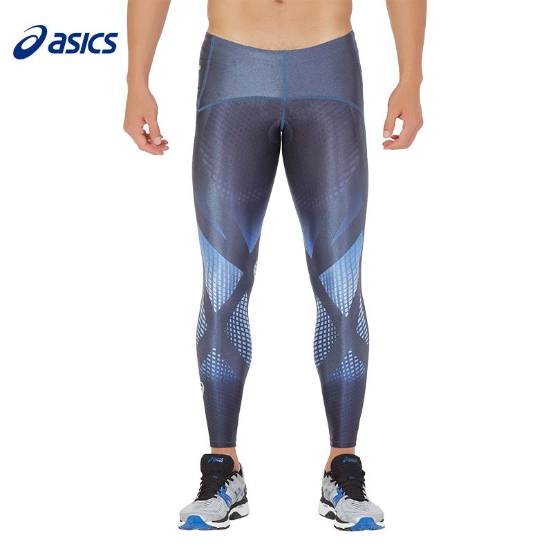 ASICS亚瑟士专业运动速干紧身裤弹力小脚裤男跑步健身裤XA3526 M 深蓝色