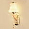 金色LED卧室床头水晶壁灯简约现代客厅走廊灯过道酒店餐厅壁灯_1 B款双头带LED白光