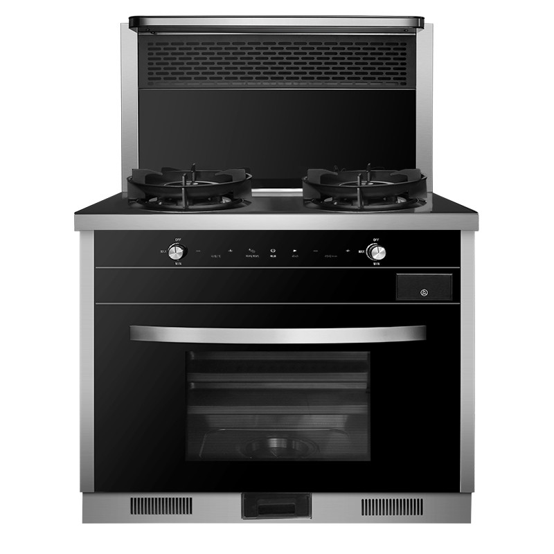 欧尼尔OUNIER LX5-SZK 电热自动清洗集成灶具侧吸一体式分体式翻盖智能厨房一体机下排式油烟机灶具蒸烤款 液化气
