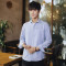 庄吉 2019新款长袖寸衬男休闲春秋季衬衫韩版修身JU-CS-S77 JU-CS-S77湖蓝色 XL