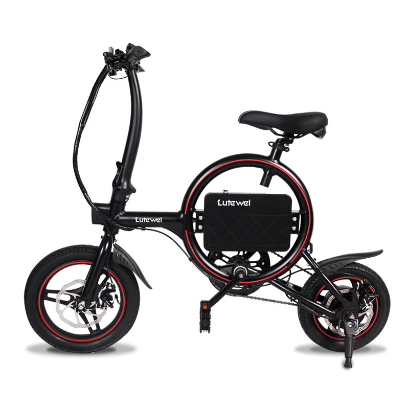 路特威O2 电动车 新国标电动自行车 锂电池折叠助力城市代步代驾车 智能电单车 黑色【5.0AH】