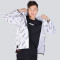 中国李宁(LI-NING)运动风衣男士2019春夏季新款长袖防风服连帽外套聚酯纤维男装梭织运动服外套 男M(170/88A) AFDP015-2白底满印