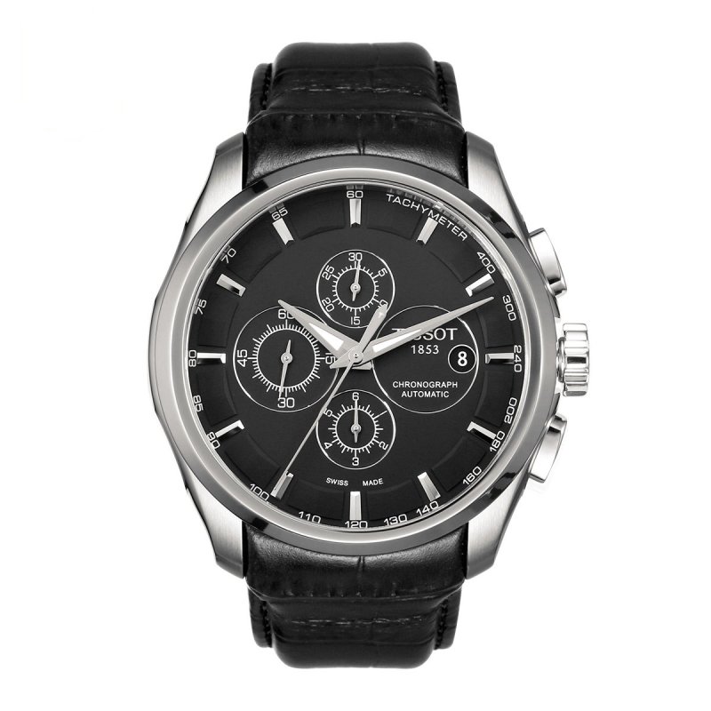 天梭tissot手表库图系列自动机械男表t0356271605100黑色