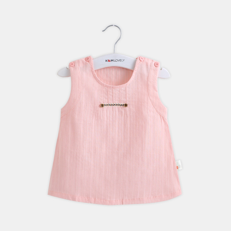 卡比一木KBMLOVELY3-12月女宝裙子纯棉公主裙婴童裙子背心裙73cm80cm90cm提花女孩宽肩裙KM1607