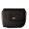 Michael Kors 迈克·科尔斯 Dome系列女士牛皮单肩包手提包斜挎包 MK女包 黑色金色五金32S8GF5C0L-001