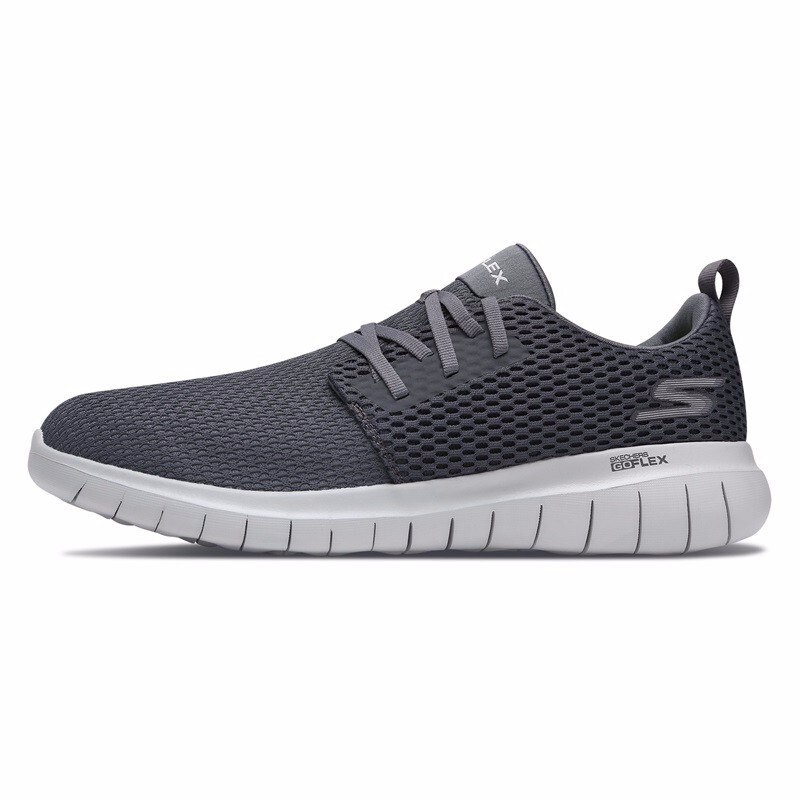 Skechers/斯凯奇男鞋平底针织布系带透气运动跑鞋54701_1 炭灰色/炭灰色/CHAR 39.5