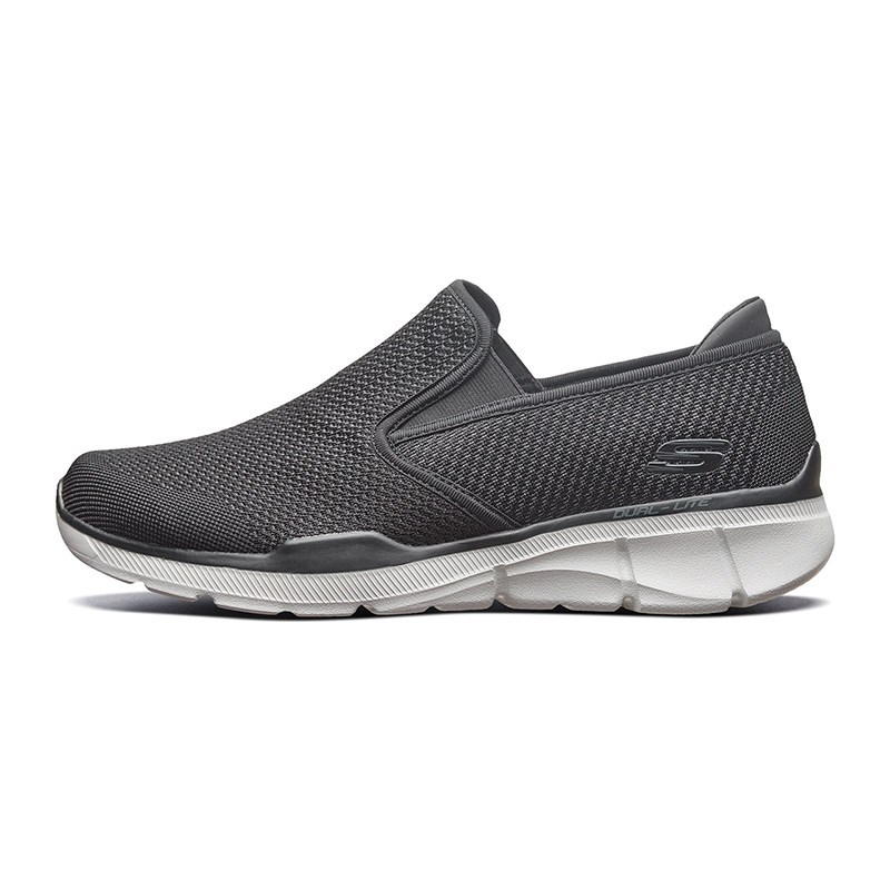 Skechers斯凯奇男鞋新款简约舒适软底鞋平底懒人鞋休闲鞋52935 黑色/灰色/BKGY 45