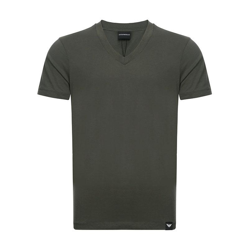 EMPORIO ARMANI 阿玛尼 男士棉质V领短袖T恤衫 3Z1T77 1JPZZ 0544-绿色 XXL