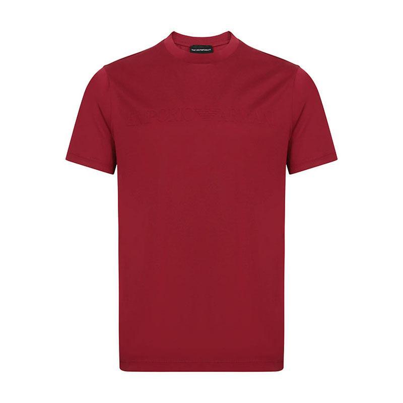 EMPORIO ARMANI EA 阿玛尼 男士棉质圆领短袖T恤衫 3Z1TM1 1JQSZ F309-红色 M
