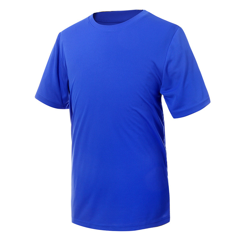 苏宁俱乐部夏季男士训练速干运动透气跑步短袖圆领T恤 蓝色 XL