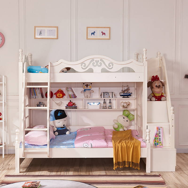 A家家具 儿童床 韩式简约现代儿童上下床木质框架高低床小孩双层床木质其他ET16
