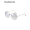 帕森(PARZIN) 太阳镜女士 金属圆框镂空眼镜 炫彩尼龙镜片潮墨镜驾驶镜8212 银框反光膜透水银片