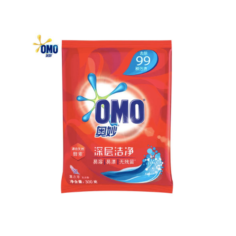 奥妙深层洁净薰衣草易溶易漂无残留去污洗衣粉300g 红色