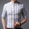 啄木鸟男士长袖衬衫2019夏新款休闲纯色棉质亚麻衬衣男中年爸爸装 175/L 浅灰
