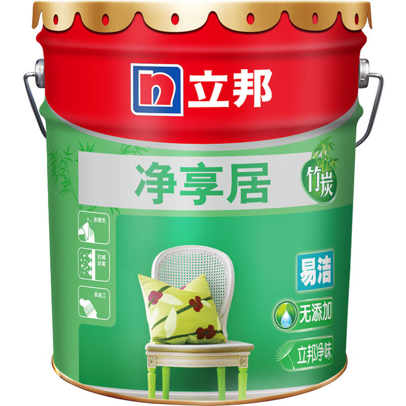 立邦 净享居竹炭易洁 内墙乳胶漆墙面漆 18L