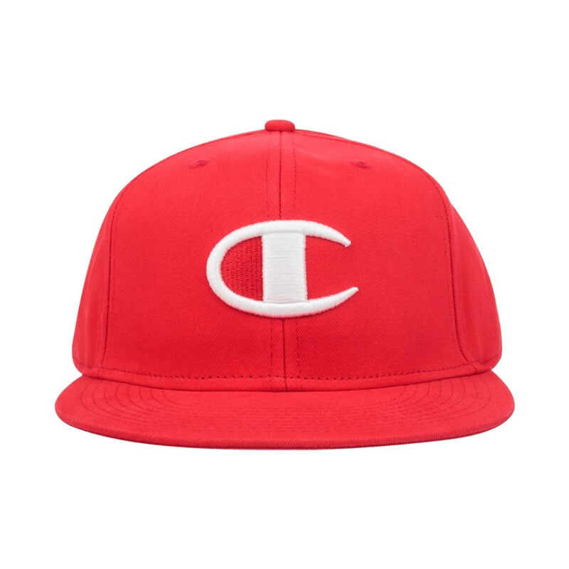 【直营】Champion冠军潮牌life线大C logo纯色男女通用平檐棒球帽帽子H0808 红色H0808-040