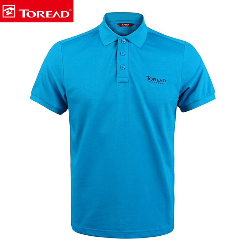 探路者（TOREAD）户外春夏男女polo衫弹力速干短袖翻领T恤TAJE81956/82957 M TAJE81956-C12X孔雀蓝（男）