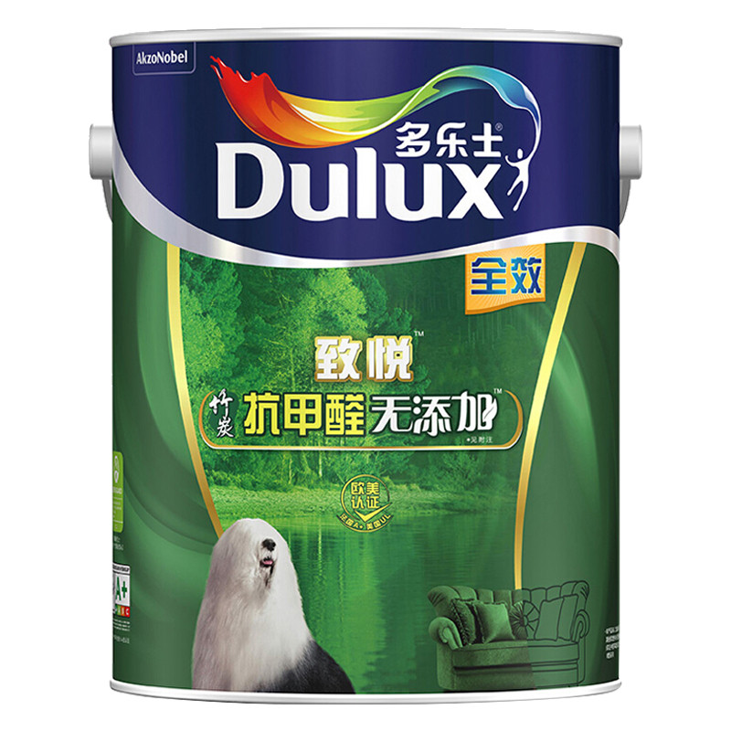 多乐士（Dulux） 致悦竹炭抗甲醛无添加全效乳胶漆内墙油漆涂料 墙面漆A740 5L