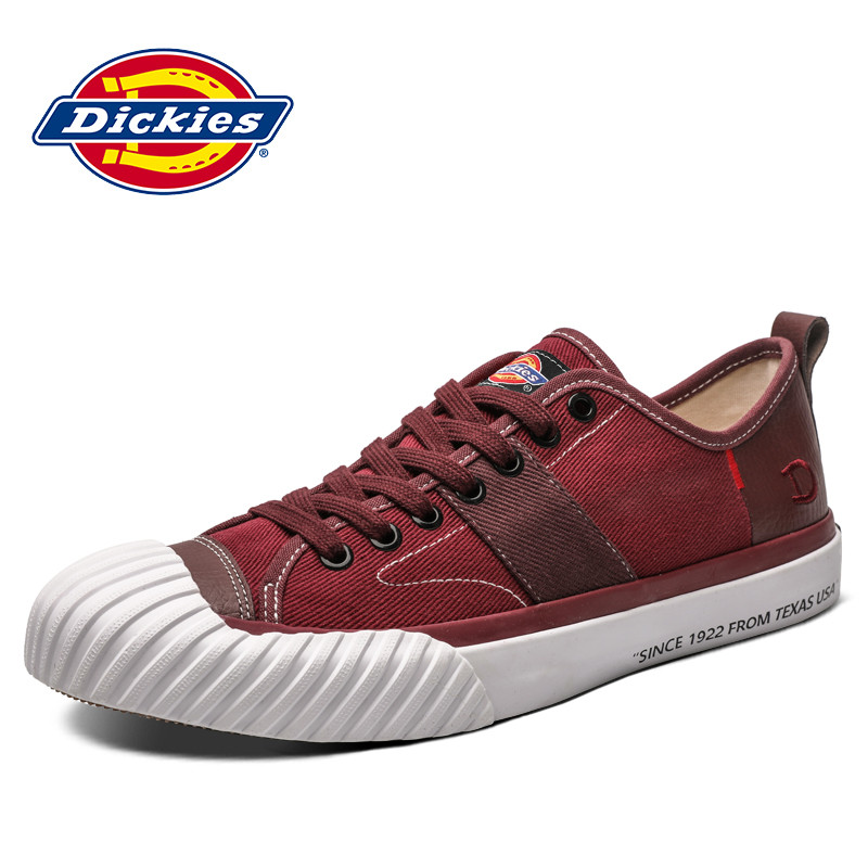 Dickies男鞋2019春季新款帆布鞋低帮休闲板鞋系带学生百搭潮鞋191M50LXS10 43码 酒红色