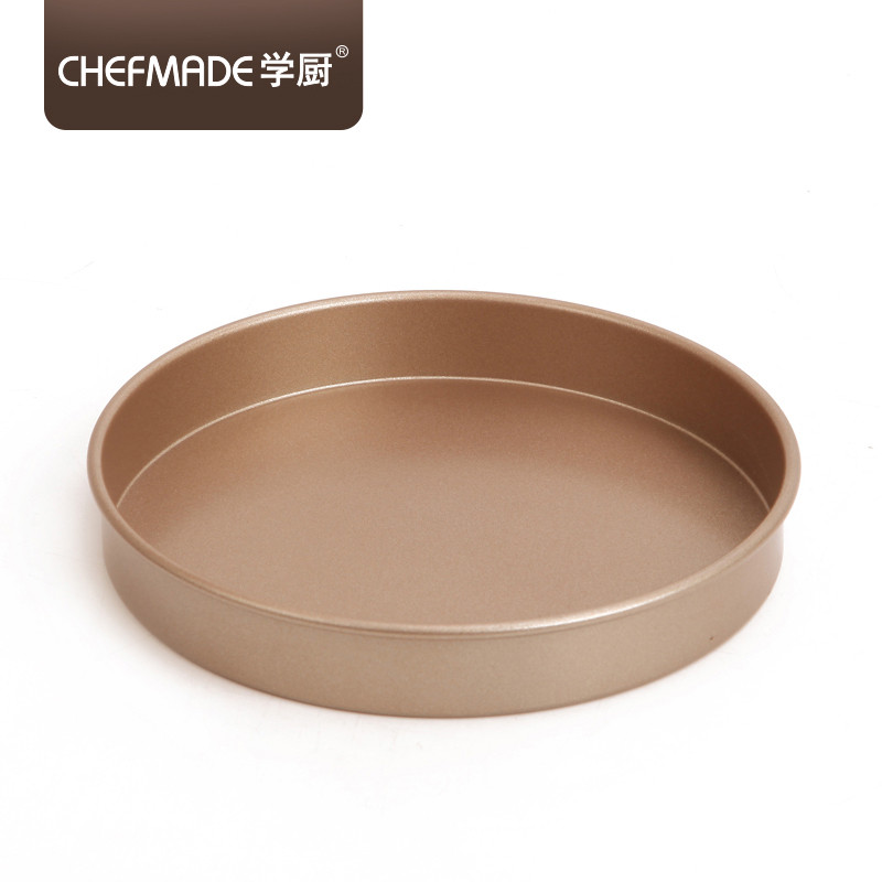 学厨 6寸披萨盘 烤盘模具金色圆形家用pizza盘 直径15.7cm*高2.4cm 不粘涂层 烤箱烘焙模具 WK9161