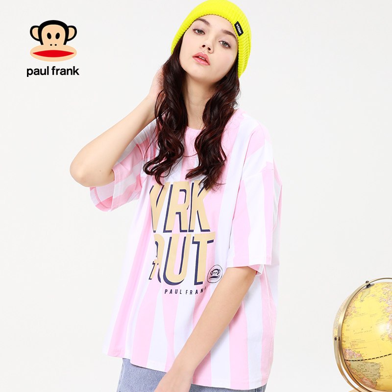 PaulFrank/大嘴猴夏新款短袖T恤女潮流宽松印花上衣日系潮 混色 XL