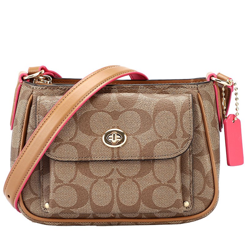 COACH 蔻驰 女包斜挎包 女士单肩斜挎包 奢侈品 卡其色0