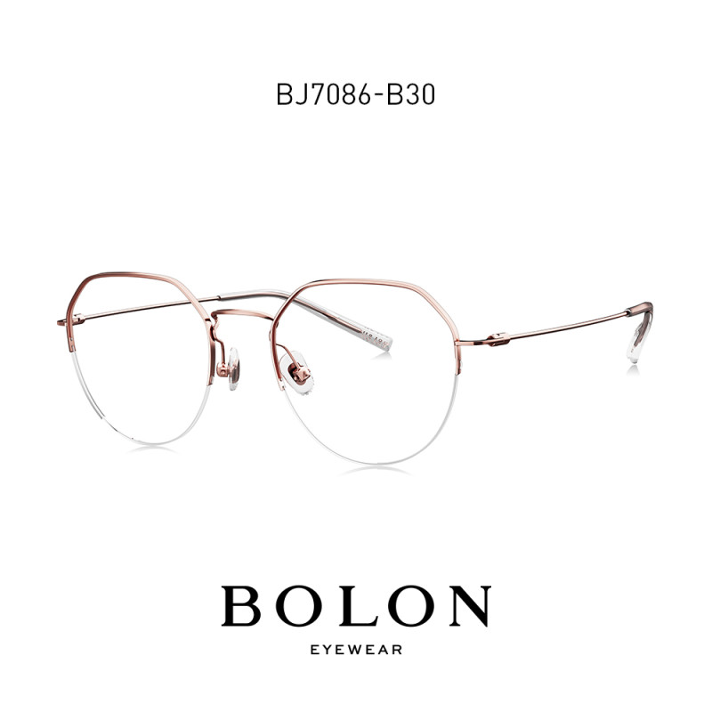 BOLON暴龙2019新品金属光学镜不规则合金近视眼镜框架潮男女BJ7086 BJ7086B30