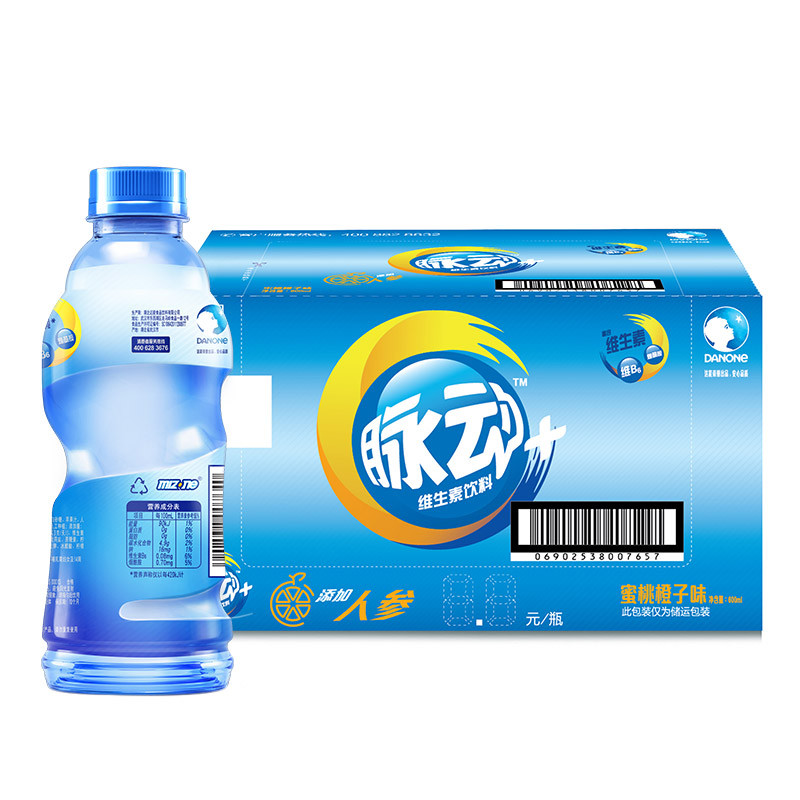 脉动+ 人参蜜桃橙子味600ml*15