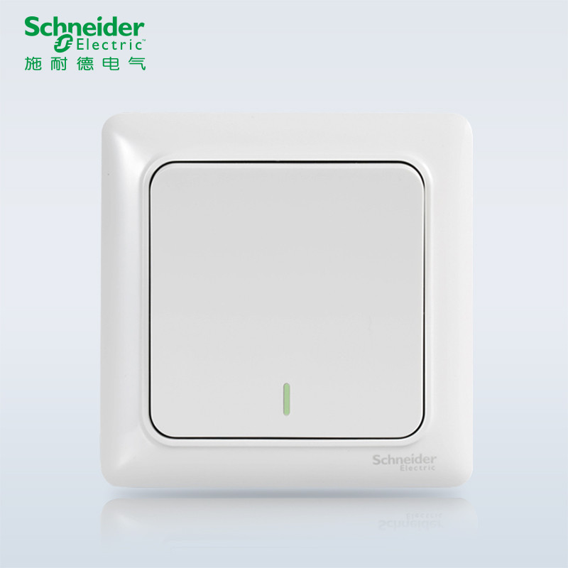 施耐德电气(Schneider Electric)睿意经典白 开关插座面板 86型面板家用墙壁式 经典白 单联双控