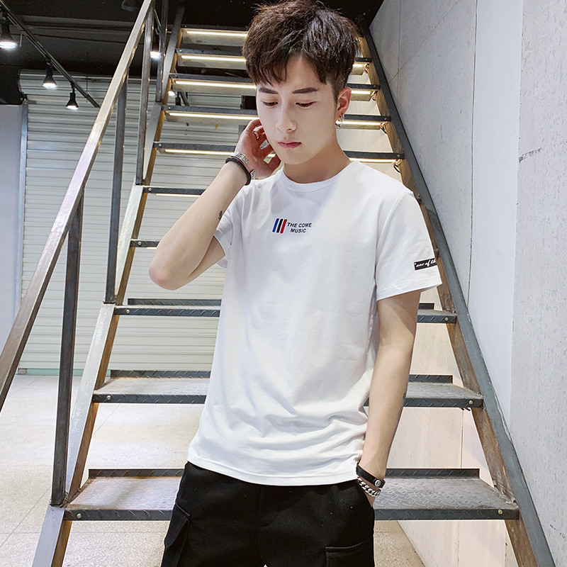 三弦(LA CORDE)男t恤短袖夏季2019新款圆领韩版潮流短t上衣男款白色内搭男士体恤LA-MMY-1005 XXXL LA-MMY-1005白色